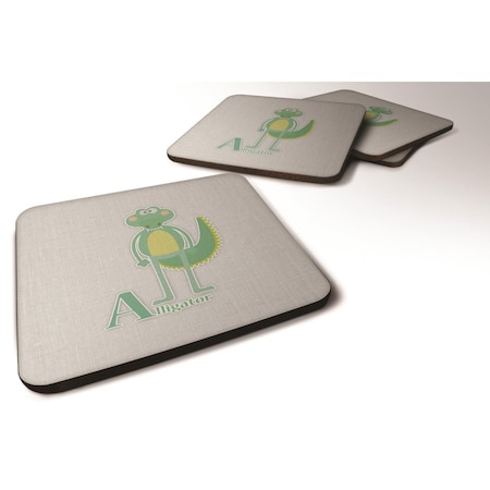 Alphabet A For Alligator Foam Coasters - Set Of 4